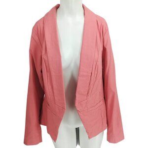 Torrid Open Front Long Sleeve Stretch Blazer Jacket Size 0 L 12 Coral Career